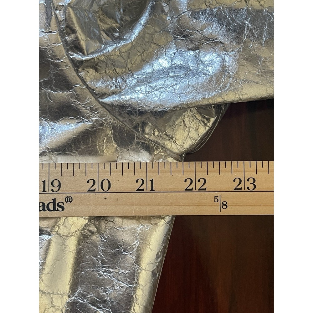 Ralph Lauren Collection Juliet Beaded Lamb Leather Bomber Jacket Silver Size 10 - Picture 13 of 16